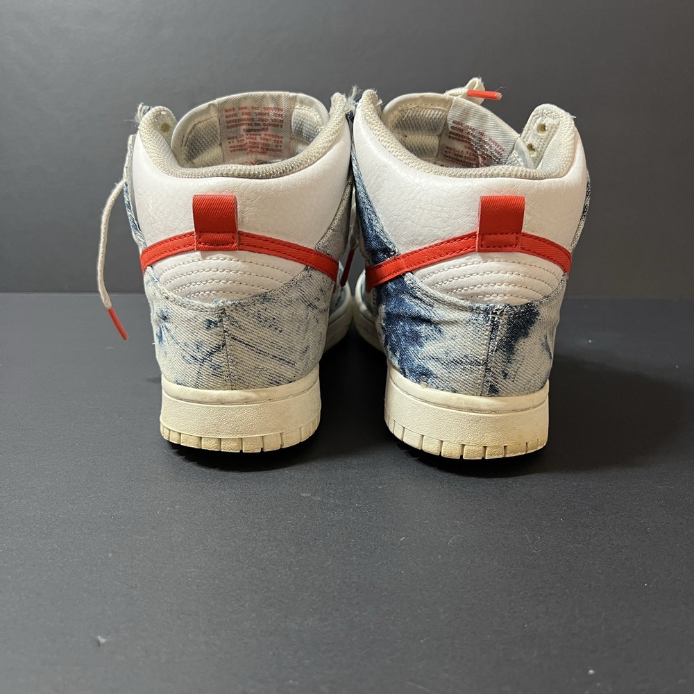Nike Dunk High Women's 7.5 Multi-Color/Habanero Red-White-Denim Shoe DV2181-900 - Picture 2 of 7